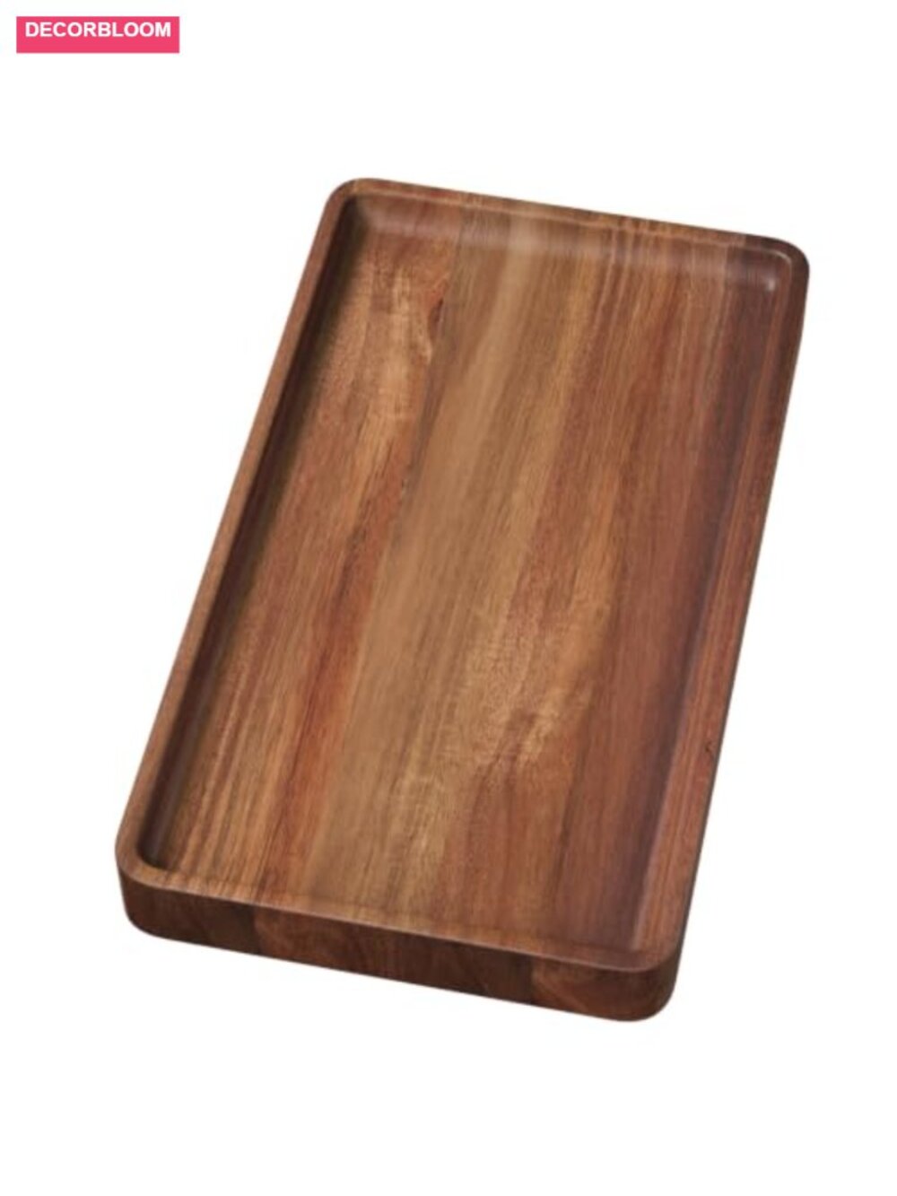 Acacia Wood Serving Tray 13.8x7.9 Rectangular Lacquered